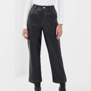 NWT 4th & Reckless Carner Faux Leather Straight Leg Trouser